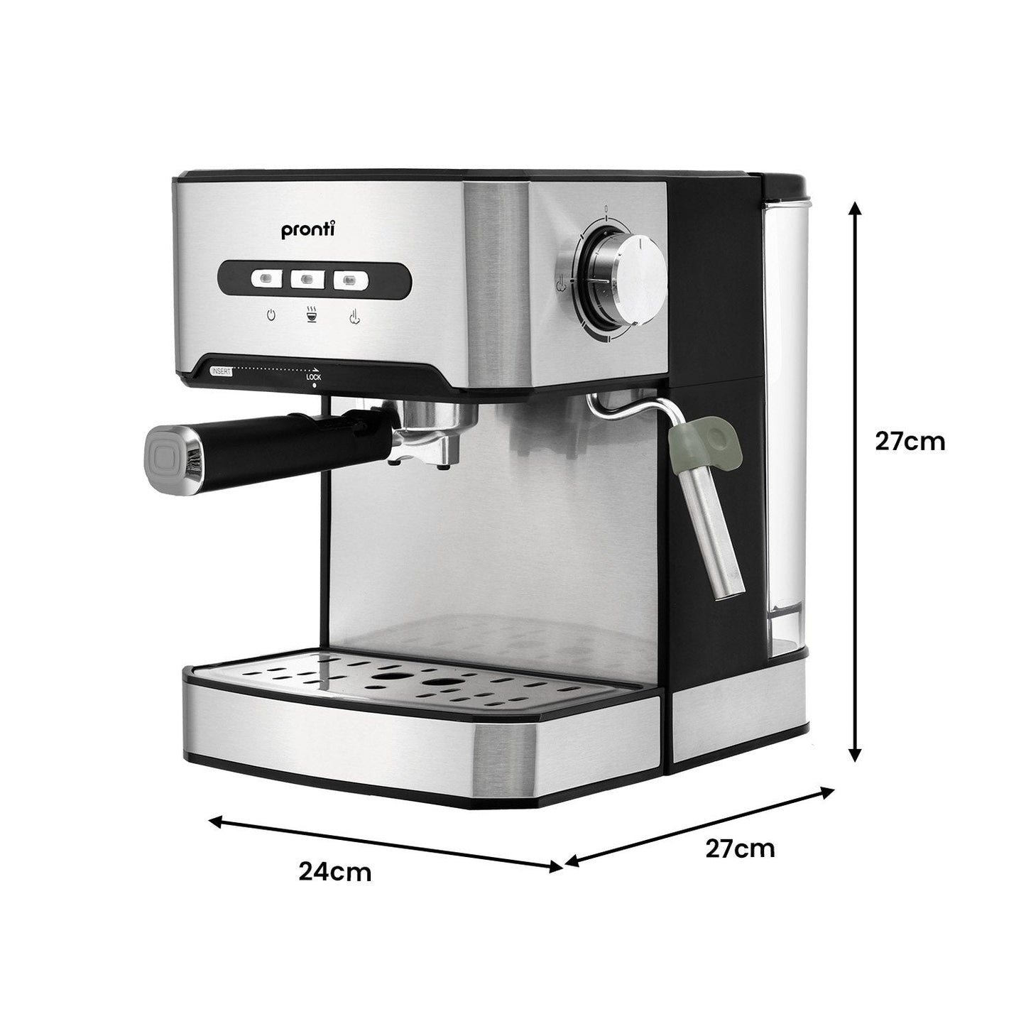 Pronti 1.6L Automatic Coffee Espresso Machine with Steam Frother - Procaffeinator
