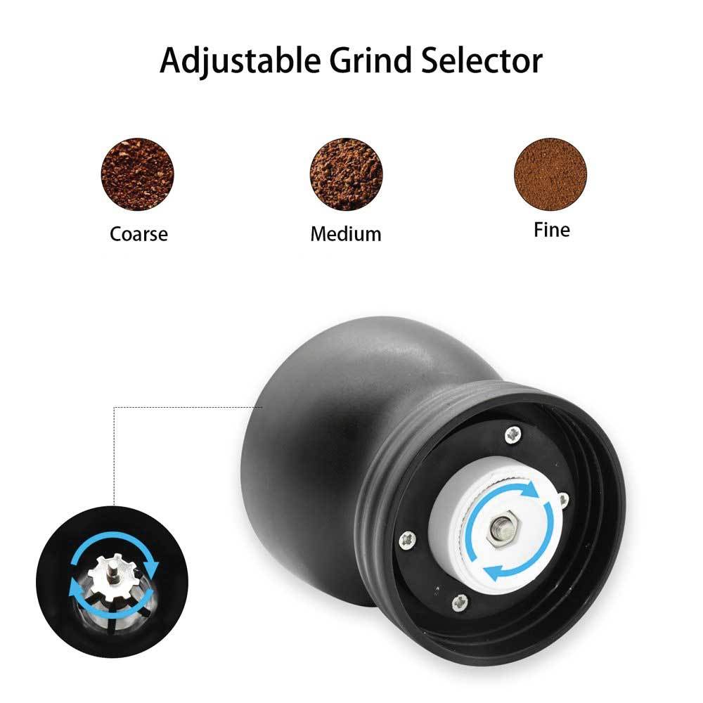 Coffee Bean Grinder - Manual Hand Stainless Ceramic Burr Core Glass Jar Nut Mill - Procaffeinator