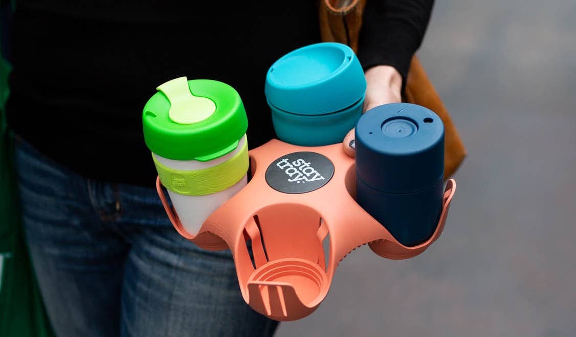 Stay tray Reusable Coffee Cup Holder (4 Cup) - Procaffeinator